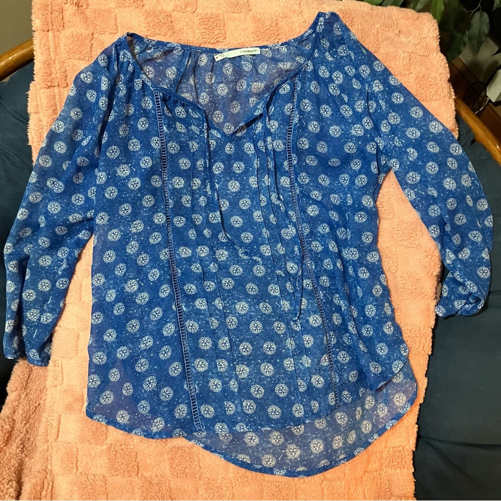 Maurices Blue Patterned Blouse